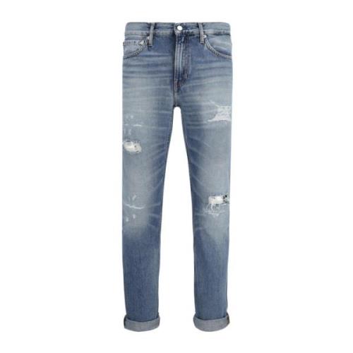 Blauwe Denim Jeans Premium Italiaanse Stijl Calvin Klein , Blue , Here...