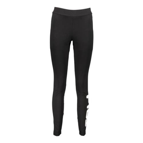 Hoge taille elastische leggings met logoprint Fila , Black , Dames