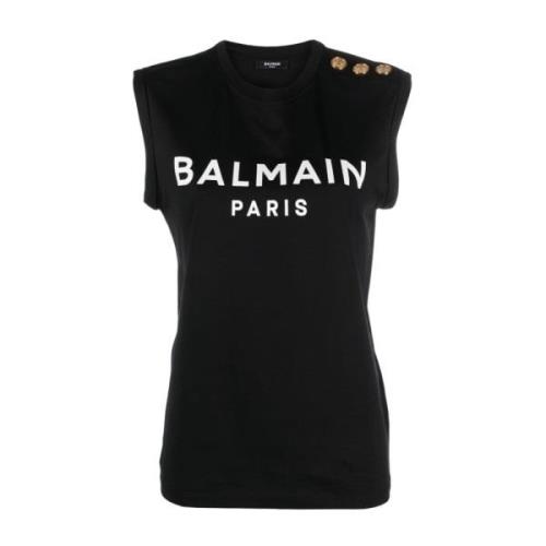 Zwarte T-shirts & Polo's voor vrouwen Balmain , Black , Dames