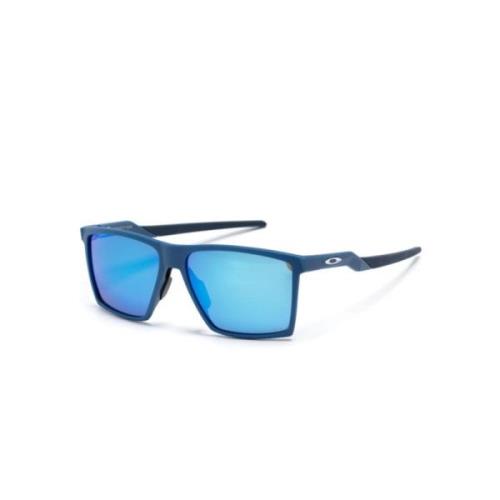Blauwe Vierkante Spiegelende Zonnebril Oakley , Blue , Unisex