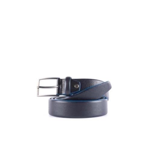 Blue Square Special Leren Riem Piquadro , Blue , Heren