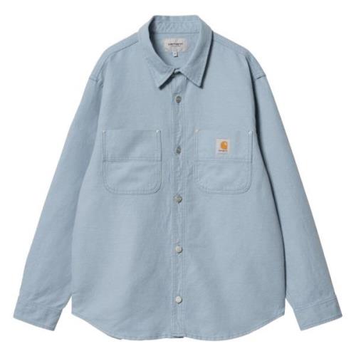 Gestikte Logo Overhemd Jas Carhartt Wip , Blue , Heren