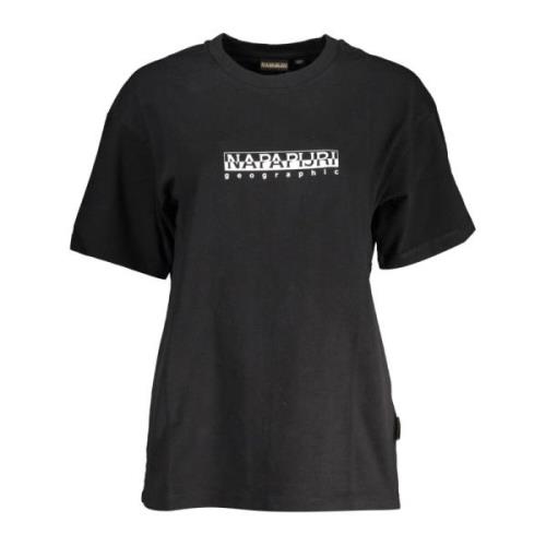Stijlvol Zwart Ronde Hals T-shirt Napapijri , Black , Dames