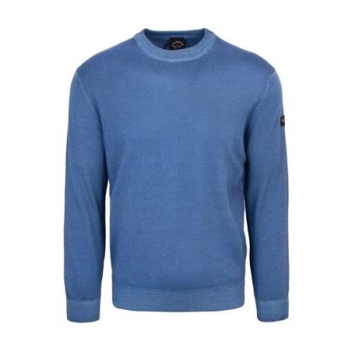 Blauwe Merinowollen Trui Paul & Shark , Blue , Heren