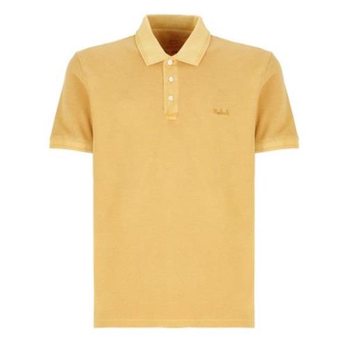Gele Polo Shirt met Logo Borduursel Woolrich , Yellow , Heren