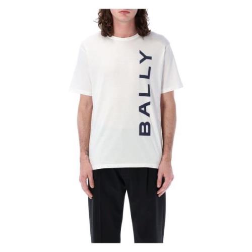 Wit Logo T-Shirt Bally , White , Heren