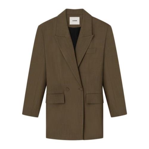 Boxy Shoulder Blazer Aeron , Green , Dames