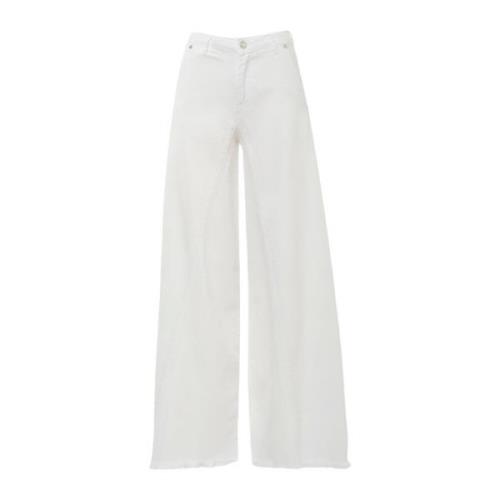 Wijde jeans met scheve rand Silvian Heach , White , Dames