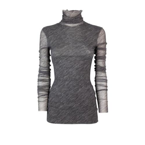 Doorschijnende Jersey Nylon Top Philosophy di Lorenzo Serafini , Gray ...