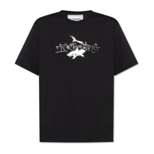 Bedrukt T-shirt Iceberg , Black , Heren