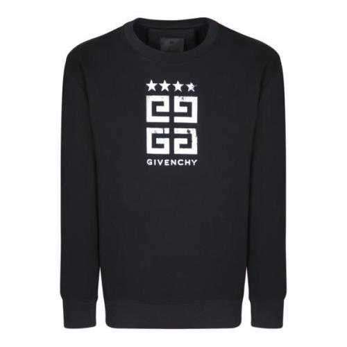 Zwarte Sweatshirt Ronde Hals Logo Print Givenchy , Black , Heren