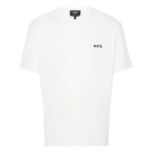 Witte T-shirts en Polos met Klein Logo A.p.c. , White , Heren