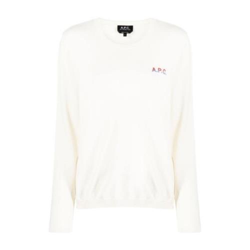 Ecru Multikleur Logo Sweatshirt A.p.c. , Beige , Dames