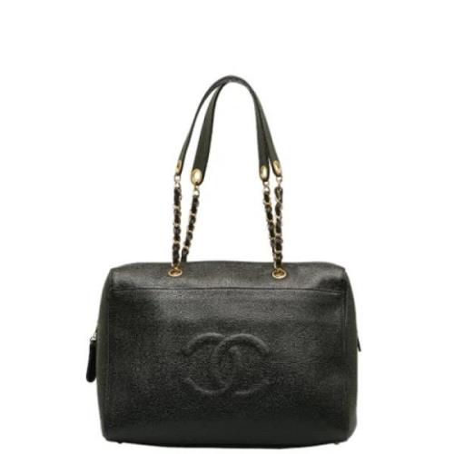 Pre-owned Leather totes Chanel Vintage , Black , Dames