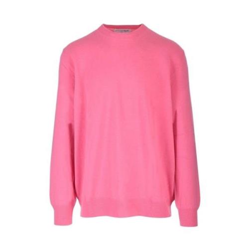Roze Wol Crew Neck Sweater Comme des Garçons , Pink , Heren