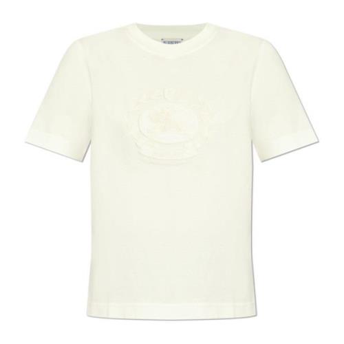 T-shirt met logo Burberry , White , Dames