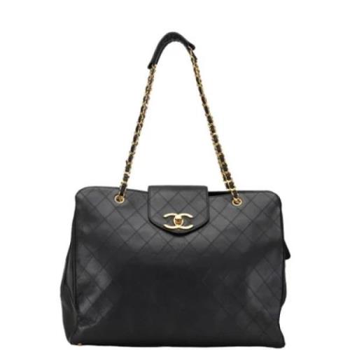 Pre-owned Leather totes Chanel Vintage , Black , Dames