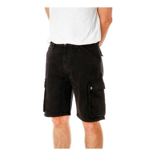 Cargo Shorts met knoop en rits Deus Ex Machina , Black , Heren