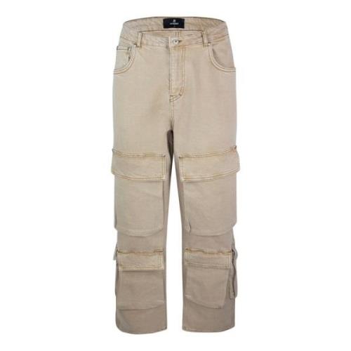 Cargo Broek Vintage Stijl Represent , Beige , Heren