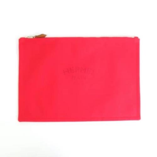 Pre-owned Fabric pouches Hermès Vintage , Red , Dames