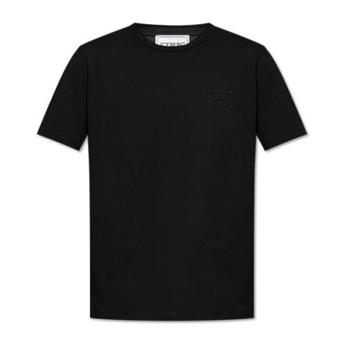 T-shirt met logo Iceberg , Black , Heren