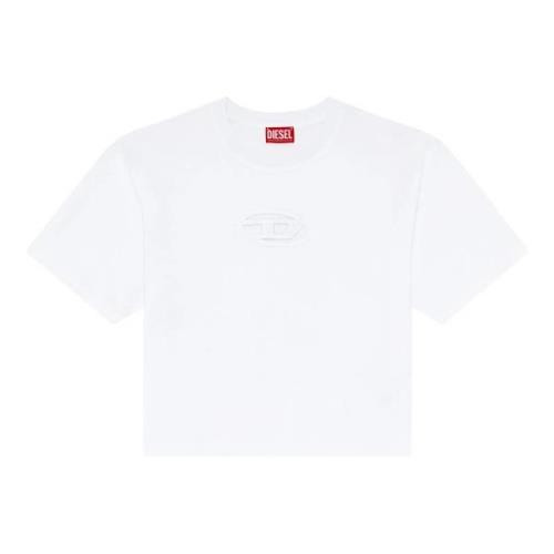 Witte Katoenen T-shirt met Oval D Logo Diesel , White , Dames