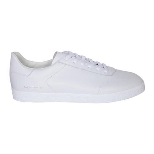 Witte Leren Sneakers Ronde Neus Voorste Stiksels Givenchy , White , He...