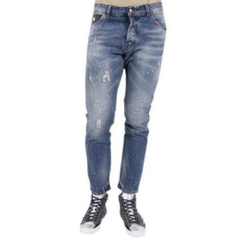 Slim-Fit Jeans voor Moderne Mannen John Richmond , Blue , Heren