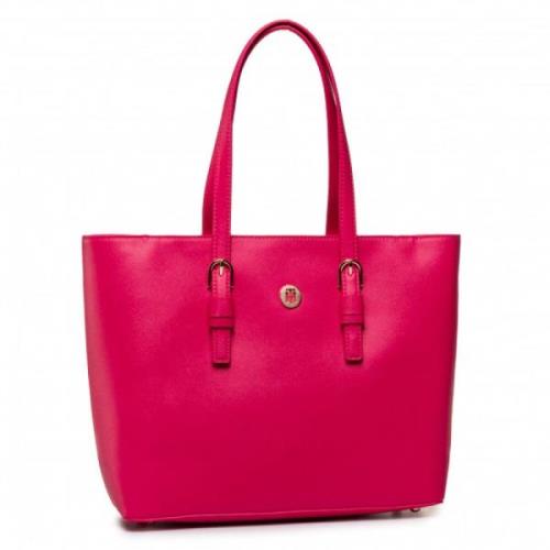 Classic Saffiano Ew Tote Aw0Aw07668 TZ8 Tommy Hilfiger , Pink , Dames