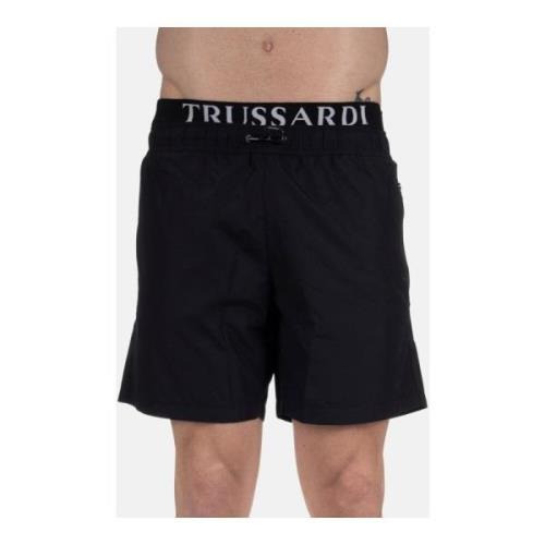 Sportieve Branded Zwemkleding voor Heren Trussardi , Black , Heren