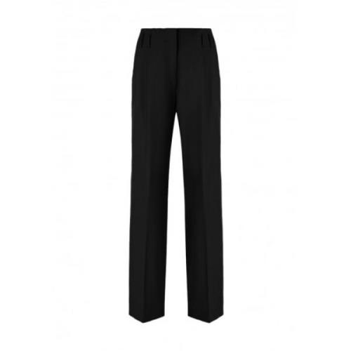 Straight Leg Pleated Pants Genny , Black , Dames