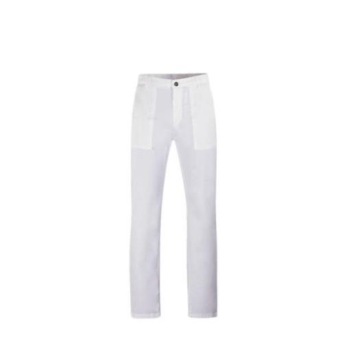 Sportieve Easy Fit Katoenen Broek Moorer , White , Heren