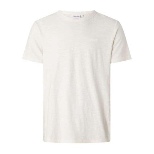 Katoen Linnen Heren T-Shirt Calvin Klein , White , Heren