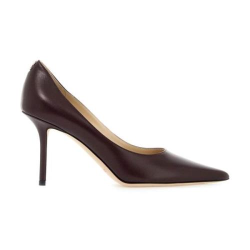 Gouden Logo Leren Pumps Jimmy Choo , Purple , Dames