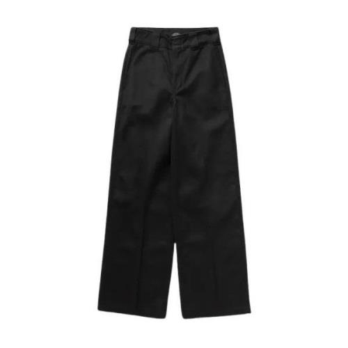 Wijde Zwarte Broek met Logo Dickies , Black , Dames