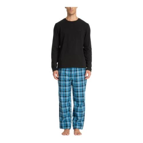 Geruit Multicolor Pyjamaset met Zakken Moschino , Blue , Heren