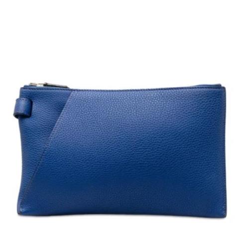 Pre-owned Fabric clutches Hermès Vintage , Blue , Dames