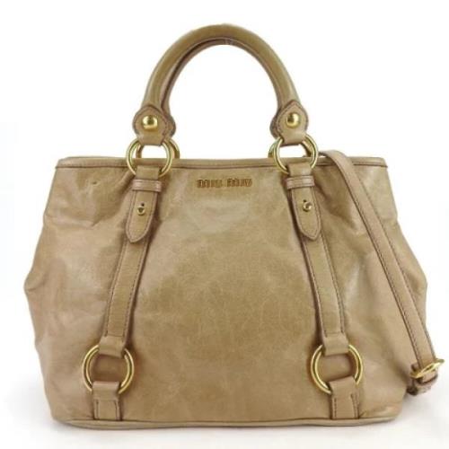 Pre-owned Fabric handbags Miu Miu Pre-owned , Beige , Dames