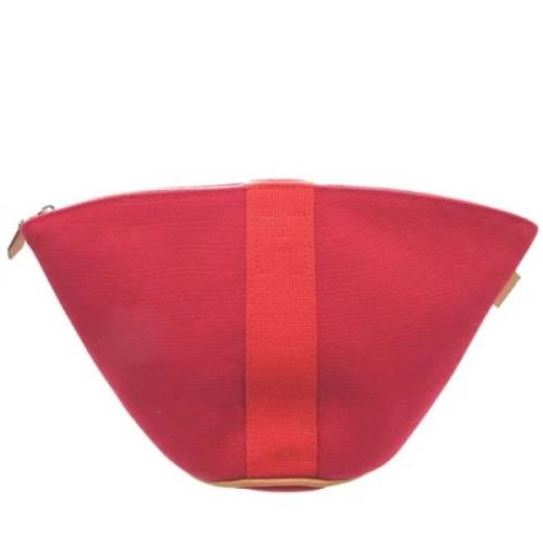 Pre-owned Fabric pouches Hermès Vintage , Red , Dames