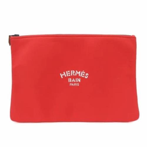 Pre-owned Fabric pouches Hermès Vintage , Red , Dames