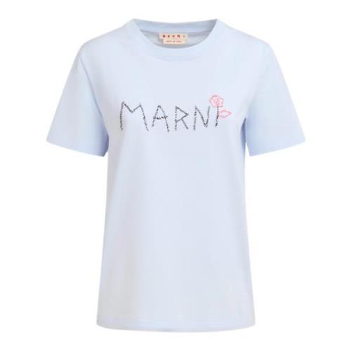jersey t-shirt met mending Marni , Blue , Dames