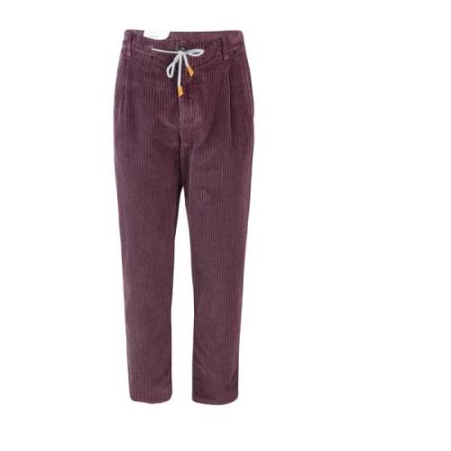 Rode Corduroy Broek met Zakken Eleventy , Red , Heren