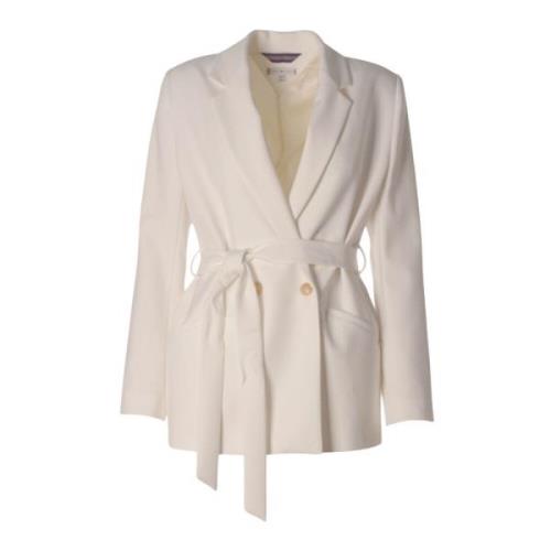 Dames Riem Double-Breasted Blazer Tommy Hilfiger , White , Dames