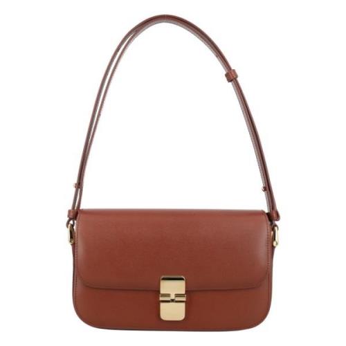 Grace Baguette Hazelnoot Handtas A.p.c. , Brown , Dames