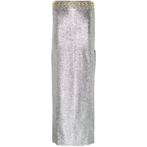 Metallic Draad Kristal Versierde Rok Paco Rabanne , Gray , Dames