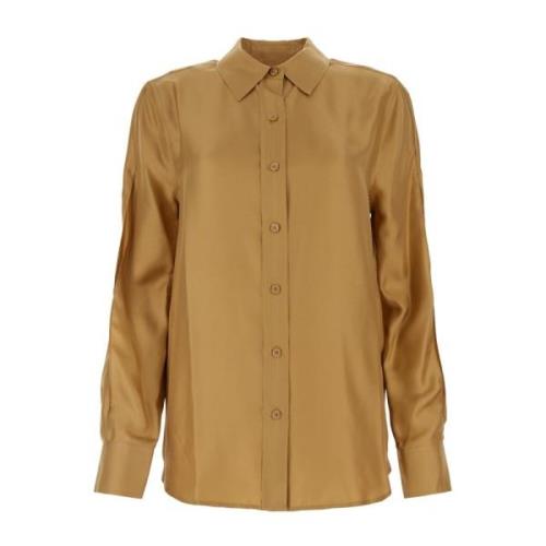 Silk Split Sleeve Shirt Calvin Klein , Beige , Dames