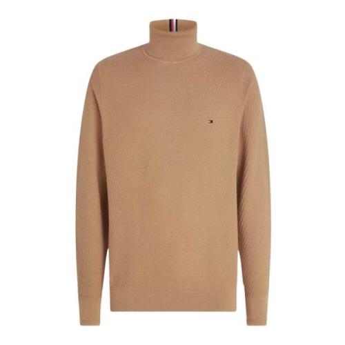 Rechthoekige Structuur Rolnek Trui Tommy Hilfiger , Brown , Heren