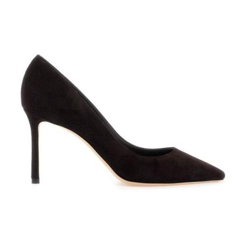 Suede Romy 85 Pointed-Toe Pumps Jimmy Choo , Brown , Dames