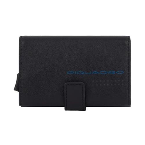 Rfid Creditcardhouder Verticaal Stijl Piquadro , Black , Heren