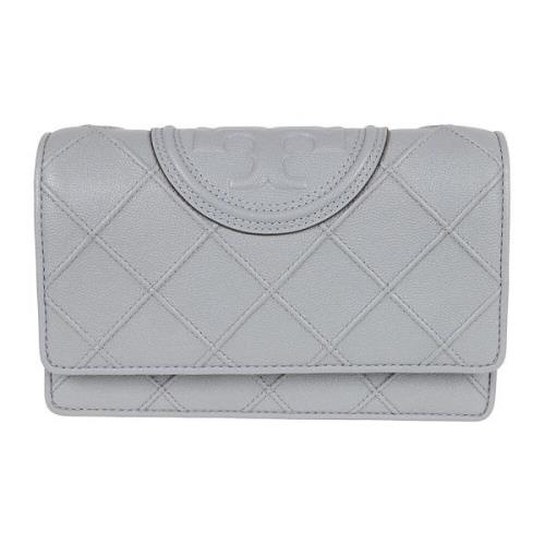 Zachte Kettingportemonnee Tory Burch , Gray , Dames